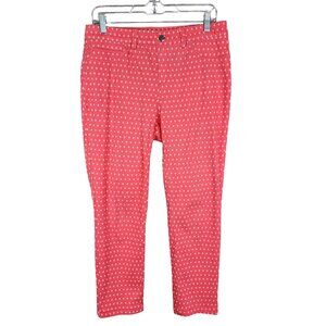 Women's Rafaella Comfort Red Diamond Print Pants Stretch Size 10